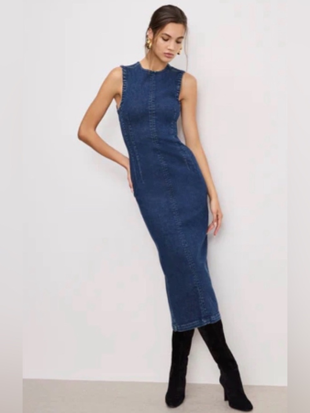 Good American denim column dress